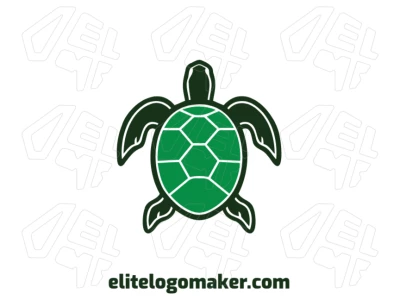 Genera un logotipo único de estilo animal con una tortuga verde y diseño personalizable.