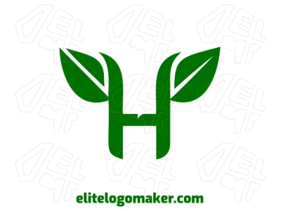 Un diseño abstracto de marca, combinando la letra "H" con hojas de árbol, creando un logotipo único e icónico para tu marca.