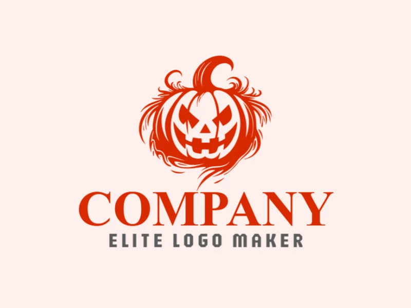 Logotipo moderno en forma de una calabaza de halloween con diseño profesional y estilo hecho a mano.