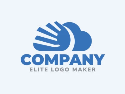 Logotipo ideal para diferentes negocios en forma de una nube combinado con una mano con diseño creativo y estilo abstracto.