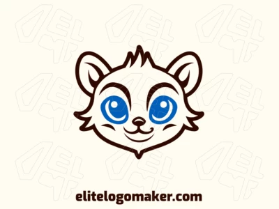 Un logo design editable con la cabeza de un gato en estilo animal, perfecto para branding personalizable en la industria de mascotas o cuidado de animales.