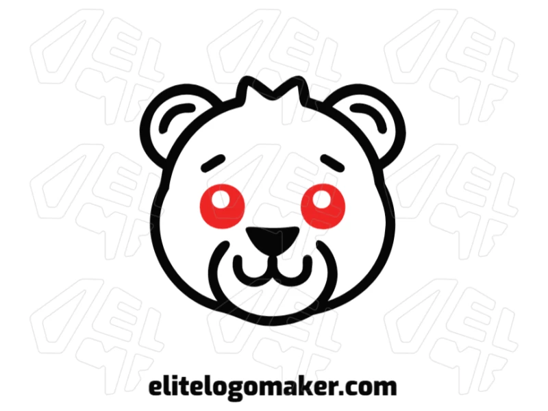 Logotipo elegante con la cabeza de un oso joven en estilo animal, perfecto para una identidad de marca creativa y 100% personalizable.