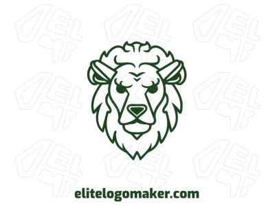 Diseño de logo llamativo con cabeza de un león viejo, combinando fuerza y sabiduría en estilo profesional y creativo.