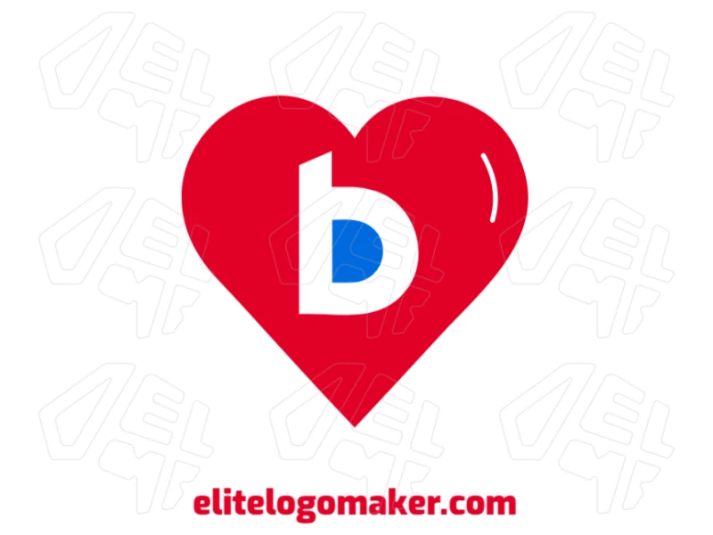 Logotipo pictórico con un corazón combinado con la letra "B", diseñado para una identidad visual cálida y significativa.