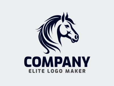 Crea un logotipo vectorizado que presente un diseño contemporáneo de un cabeza de caballo y estilo abstracto, con un toque de sofisticación y color negro.