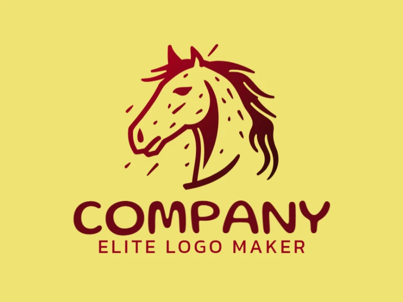 Un creador de logotipos económico con una cabeza de caballo estilizada en degradado, que añade profundidad y elegancia a un diseño moderno.