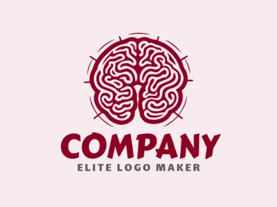 Crear su logotipo en línea con la forma de un cerebro humano con colores personalizables y estilo hecho a mano.