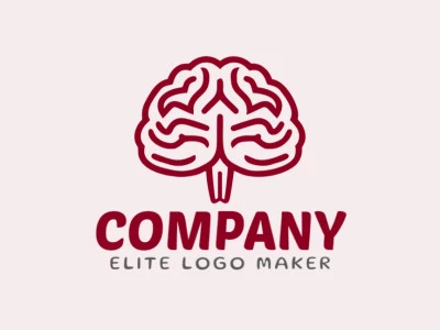 Crea un logotipo ideal para tu negocio en forma de un cerebro humano con un estilo monoline y colores personalizables.