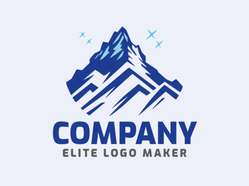 Logotipo con diseño creativo, formando una Montaña de hielo con estilo minimalista y colores personalizables.