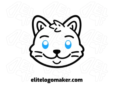 Un logotipo gracioso con la imagen de una cabeza de gato, diseñado en estilo creativo para captar la atención con su apariencia elegante y artística.