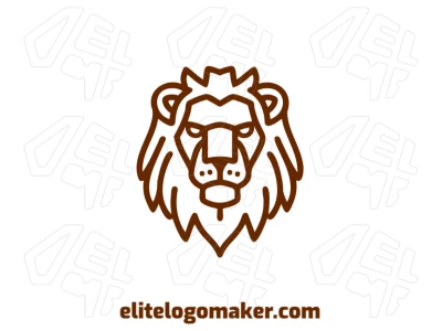 Genera una identidad de marca poderosa con un diseño simétrico de la cabeza de un león salvaje, ofreciendo un logotipo audaz y llamativo para cualquier negocio.