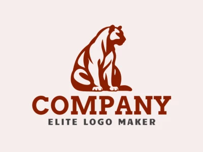 Logotipo disponible para venta en forma de un jaguar con estilo abstracto y color marrón.