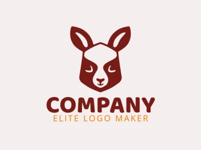 Logotipo memorable en forma de un canguro con estilo infantil y colores personalizables.