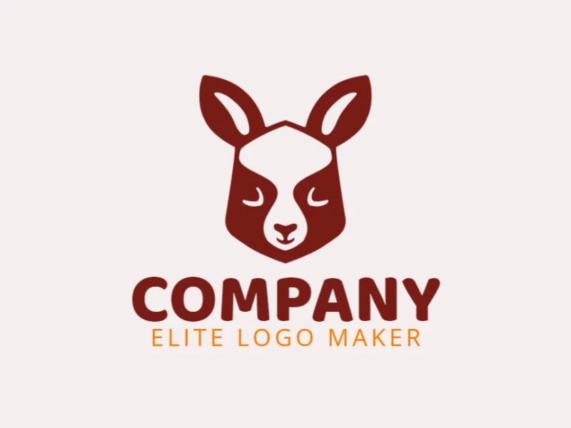 Logotipo memorable en forma de un canguro con estilo infantil y colores personalizables.