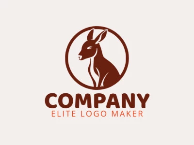 Logotipo ideal para diferentes empresas en forma de un canguro con un estilo pictórico.