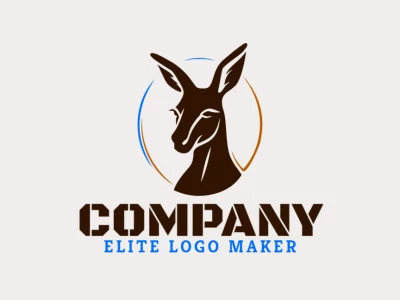 Cree un logotipo memorable para su negocio en forma de un canguro con un estilo abstracto y un diseño creativo.