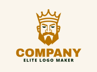 Logotipo personalizable en forma de un rey con diseño creativo y estilo minimalista.