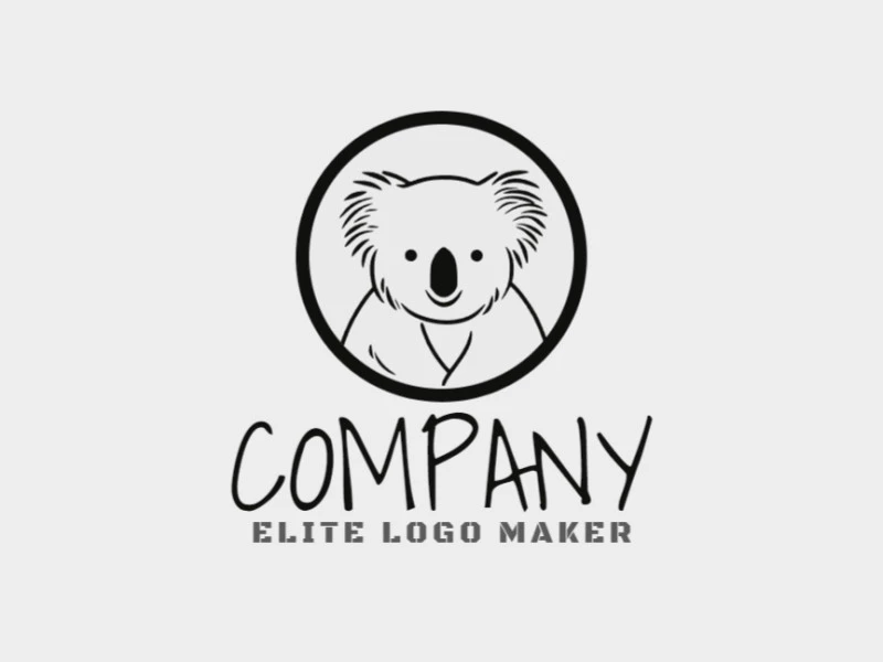 Un encantador logotipo de mascota con un koala juguetón, irradiando calidez y simpatía.