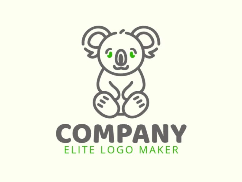 Un logotipo de animal con una mascota de koala, diseñado con detalles encantadores para crear una identidad de marca única y hermosa, apropiada para diversas aplicaciones.