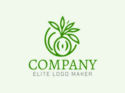 Crea un logotipo ideal para tu negocio en forma de un limón con un estilo monoline y colores personalizables.