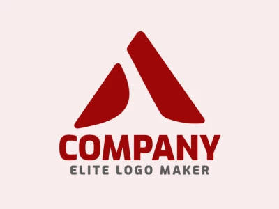 Logotipo minimalista con formas sólidas que forman una letra a con un diseño creativo y color rojo oscuro.