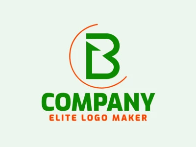 Un logo minimalista que combina la letra 'B' y una flecha en verde y naranja, ideal para una marca que valora dirección y progreso con un toque moderno.