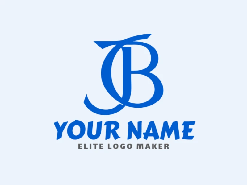 Un logotipo con la letra 'B' azul, diseñado con líneas elegantes y estilo moderno, perfecto para crear una identidad visual única y profesional.