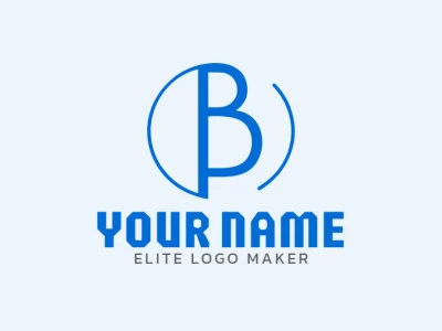 Un template de logo con la letra 'B' con un arco circular en un estilo minimalista, ofreciendo un diseño interesante y limpio para aplicaciones de marca versátiles.