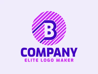 Un diseño de logotipo dinámico que presenta la letra "B" compuesta por múltiples líneas, con un cautivador tono morado.