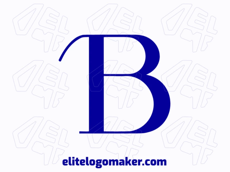 Una logo template de alta calidad con la letra 'B' azul en un estilo de letra inicial elegante, con líneas limpias y atractivo moderno.