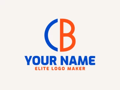 Un logotipo creativo de letras iniciales combinando la letra 'C' con la letra 'B', diseñado con formas elegantes y líneas modernas para una identidad visual dinámica.