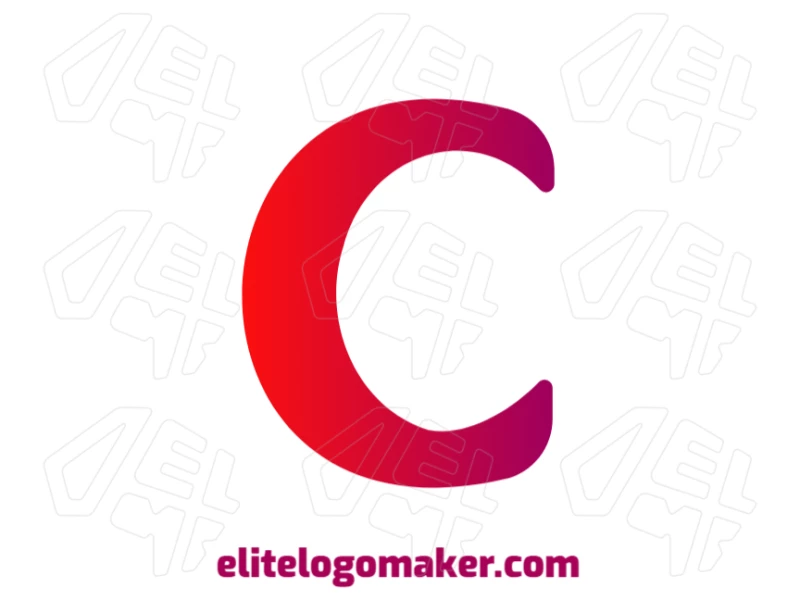 Logotipo barato de la letra "C" con un llamativo gradiente rojo, diseñado en un estilo de gradiente suave para una identidad visual audaz y asequible.