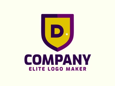 Un logotipo emblemático elegante con la letra 'D' dentro de un escudo, perfecto para una identidad corporativa distinguida.