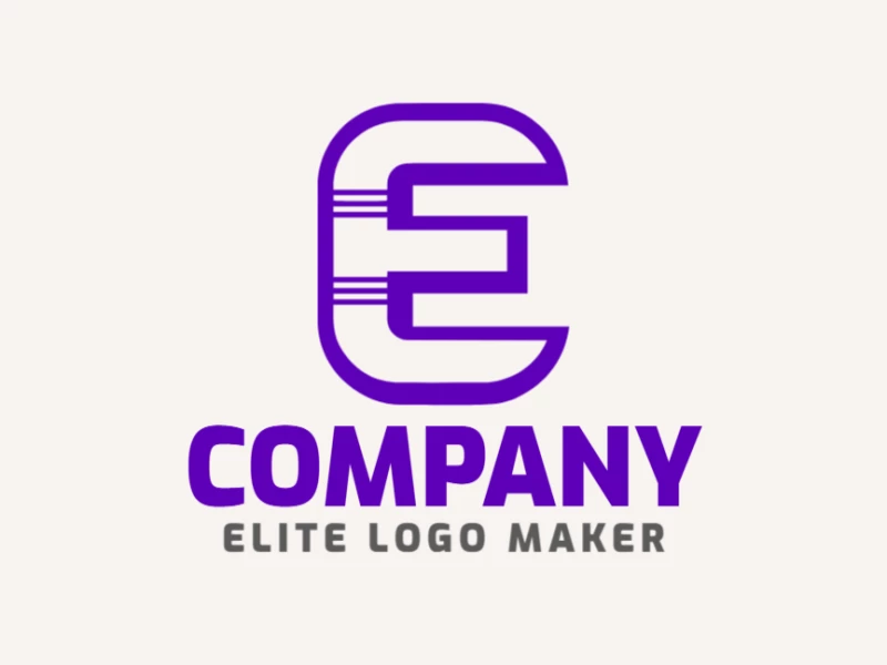 Un logotipo creativo y distinguido con la letra 'E' en un estilo de letra inicial elegante, combinando simplicidad con un diseño refinado.