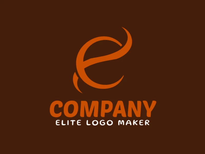 Un logotipo minimalista y elegante con una letra 'E' estilosa en naranja, perfectamente adecuado para una identidad de marca moderna e innovadora.