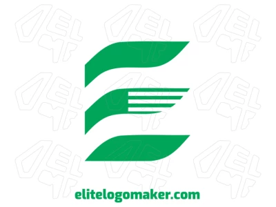 Diseño concepto con la letra "E" simple y color verde, creando una identidad visual limpia y moderna con estilo minimalista.