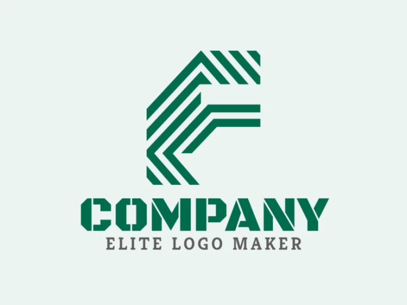 Un diseño de logotipo minimalista y elegante que presenta la letra 'F', encarnando la simplicidad y el crecimiento con su paleta de colores verde.