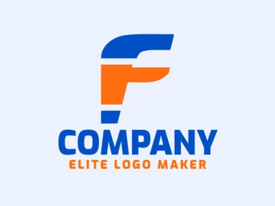 Un diseño de logotipo minimalista limpio y moderno que muestra la forma elegante de la letra 'F', adecuado para una marca contemporánea.