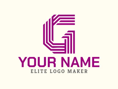 Un logo sutil y personalizable con la letra 'G' en estilo rayado, perfecto para una identidad de marca única y adaptable.