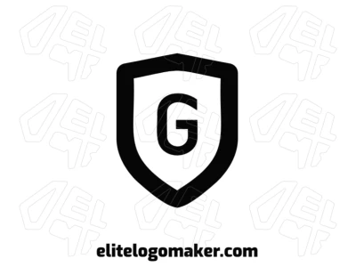 Diseño creativo de logotipo con la letra "G" dentro de un escudo negro con estilo emblema.