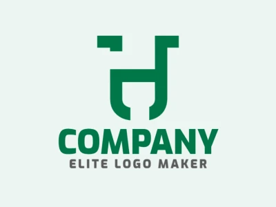 Un diseño de logotipo abstracto y personalizable con la letra 'H', ofreciendo una identidad visual única y flexible para marcas modernas.