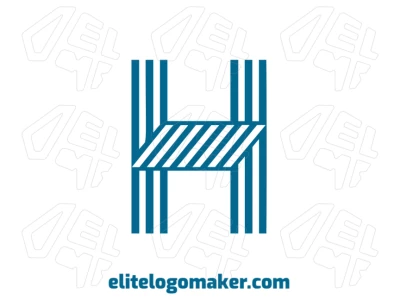 La letra "H" en color azul con un diseño simple crea un logotipo de identidad de marca limpio y moderno.