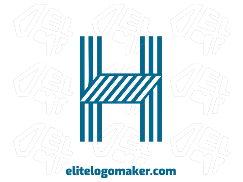 Letra "H" Con Color Azul Y Diseño Simple - Creación De Logotipo La letra "H" en color azul con un diseño simple crea un logotipo de identidad de marca limpio y moderno.