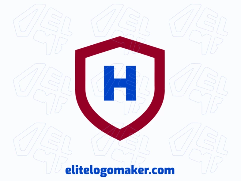 Un logo barato para empresa con la letra 'H' dentro de un escudo simple, diseñado en estilo pictórico para un aspecto directo y profesional.