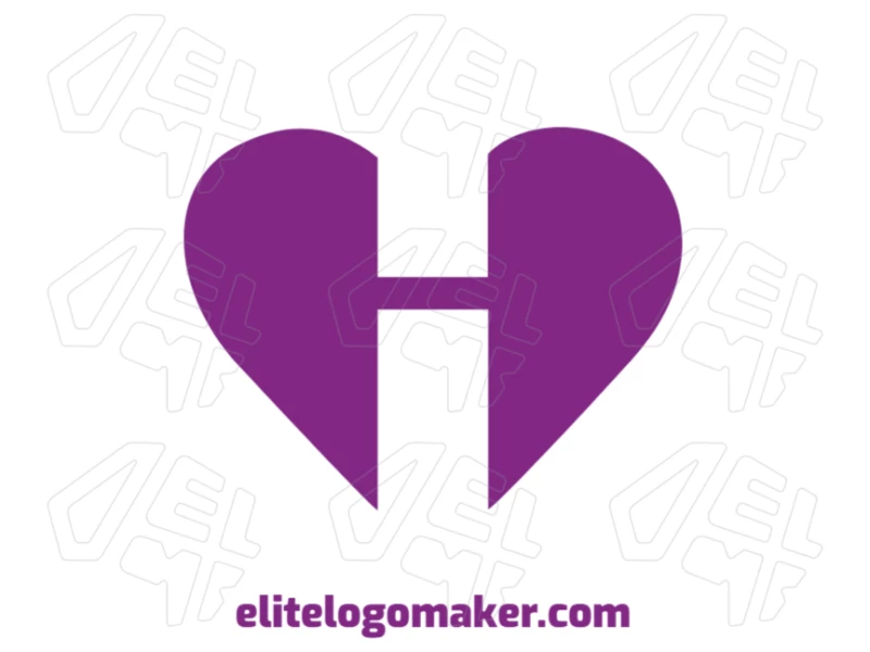 Letra "H" Similar A Un Corazón - Elabore Su Logotipo Online Plantilla de logo con la letra "H" en forma de corazón, combinando creatividad y elegancia en un diseño único de letra inicial.