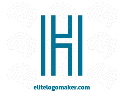 Logotipo de marca con la letra "H" en color azul y diseño abstracto en estilo de letra inicial, ideal para identidad profesional.