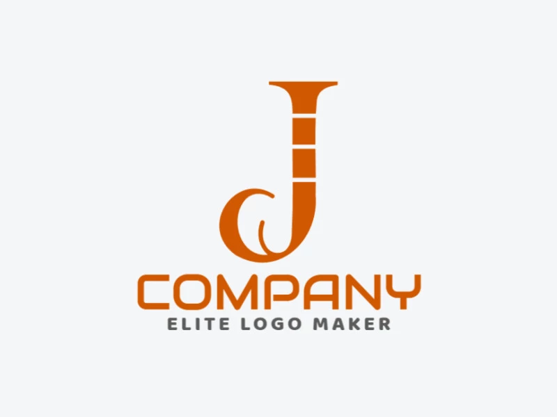 Un diseño de logotipo minimalista con la letra 'J' en naranja elegante, ofreciendo un aspecto hermoso y sofisticado que se destaca.