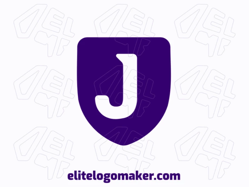 Logotipo notable de la letra "J" dentro de un escudo morado, diseñado en estilo emblema para una identidad visual audaz y memorable.