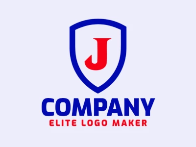 Un diseño de logo estilo emblema con la letra "J" dentro de un escudo simple, que combina elegancia clásica y precisión para un creador de logotipos.