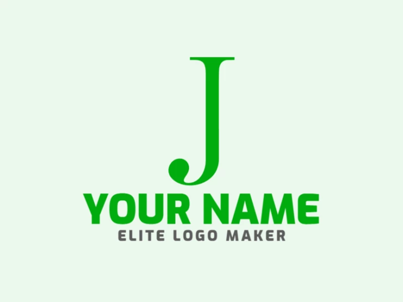 Un diseño de logo con la letra "J" en verde claro, estilo de letra inicial, que representa la excelencia en la creación y diseño de logotipos.